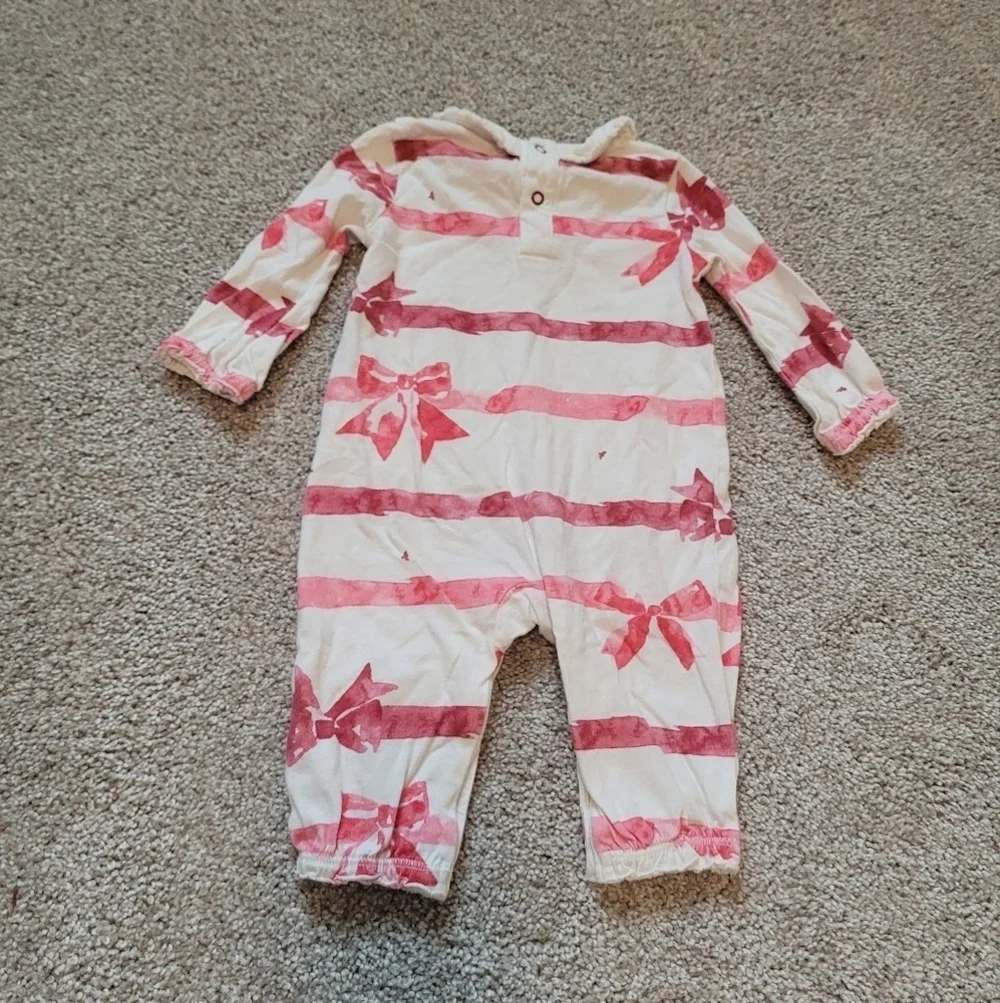 Burt's Bees Baby Holiday Striped Outfit Size 0-3 Months